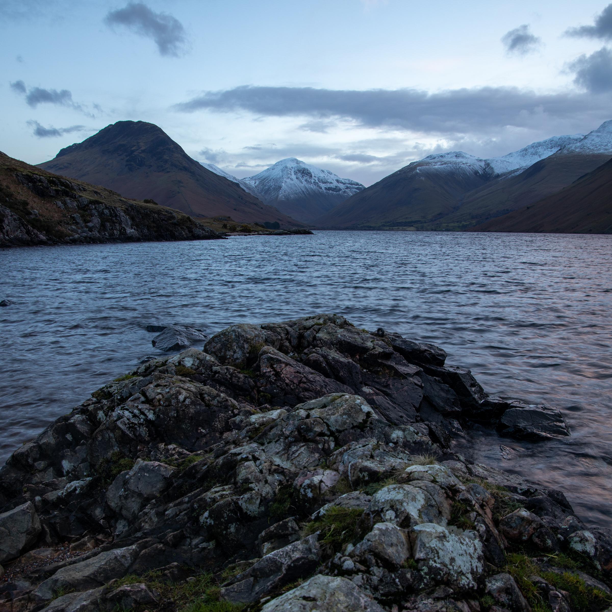 The view up wast water towards Great Gable